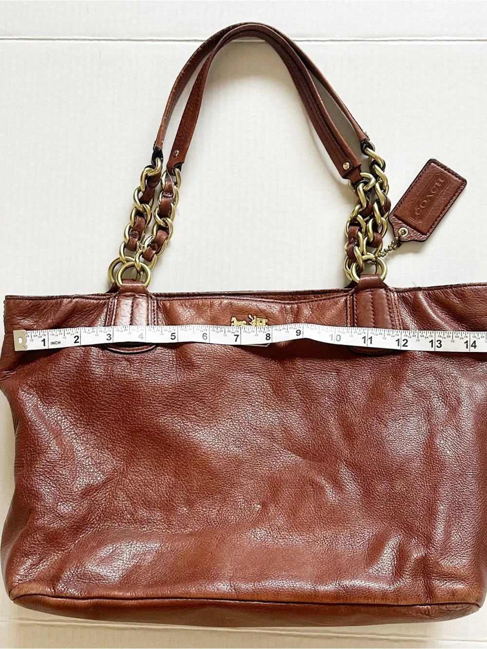 Coach Madison 20466 Soft Camel Brown Color Leather Handbag Tote